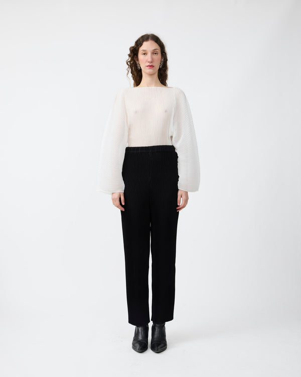 Jack Pleated Trousers in Monochrom Black