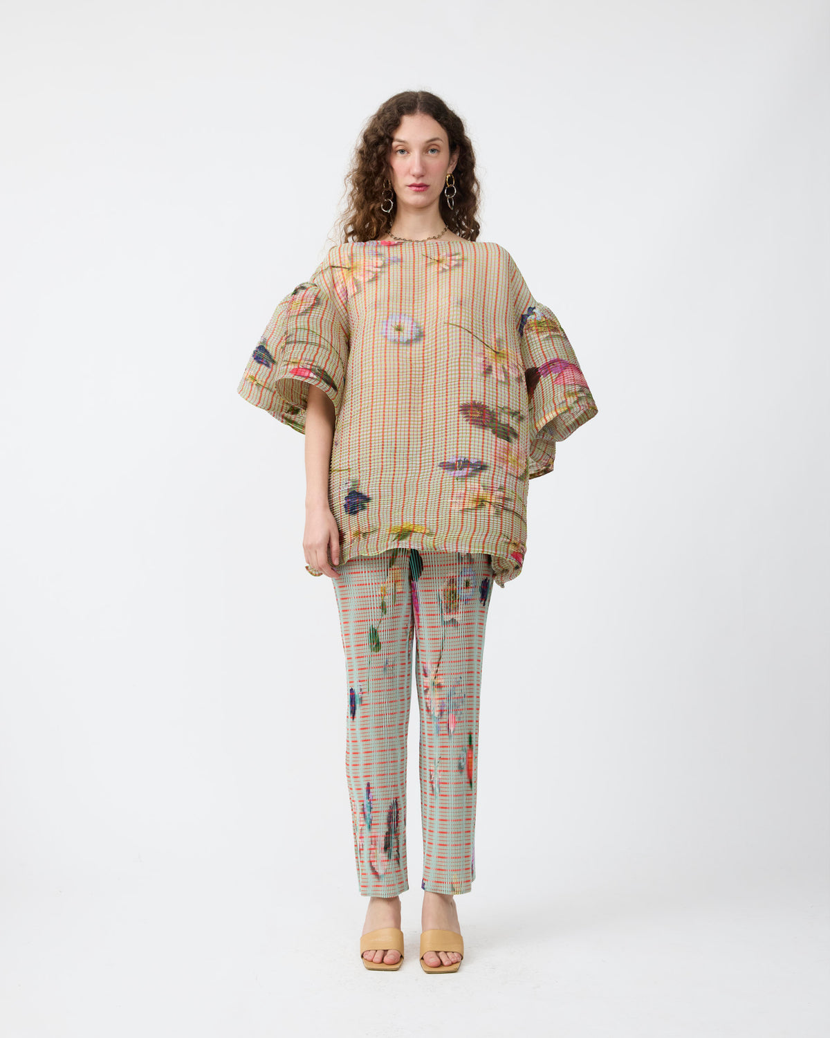 Robin Handpleated Top in light Pagel