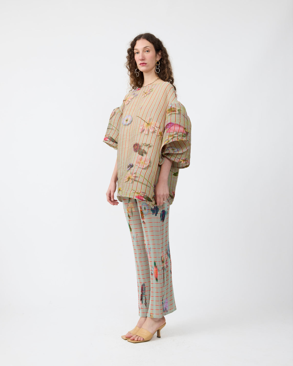 Robin Handpleated Top in light Pagel