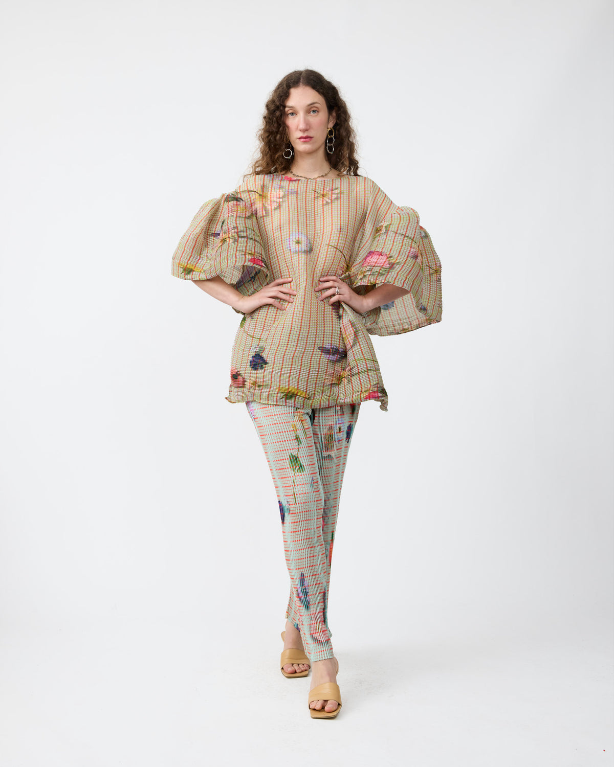 Robin Handpleated Top in light Pagel