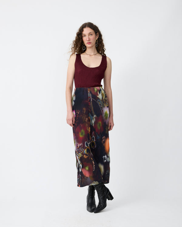 Kurt Handpleated Tanktop in Bordeaux