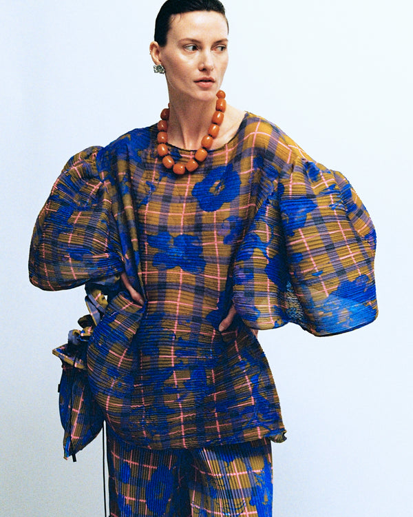Robin Handpleated Top in Malik