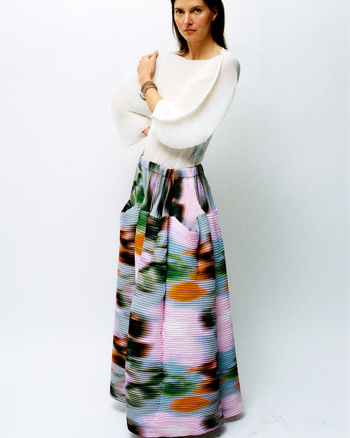 Kenza Handpleated Skirt in Maris