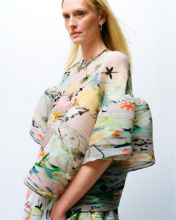 Robin Handpleated Top in Frances