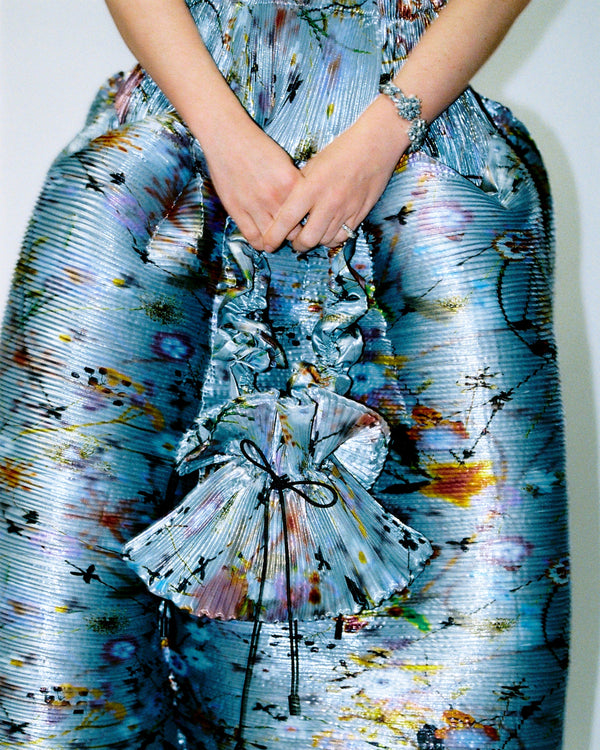 Wanda Pleated Bag in Metallic Frances