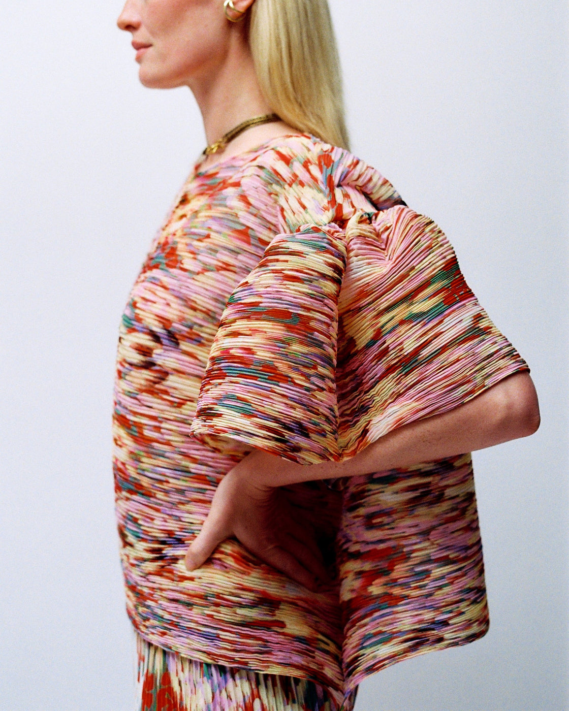 Robin Handpleated Top in Jim