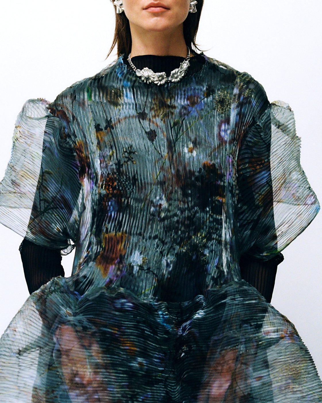 Thekla Handpleated Dress in Transparent Frances