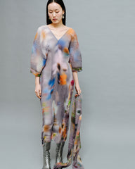 Handpleated Stacy Kaftan in Helen