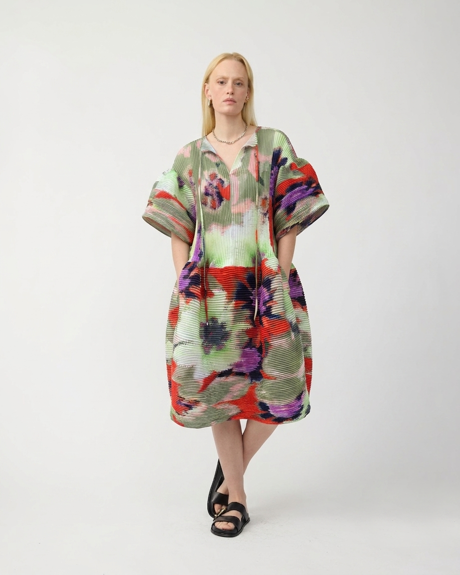 Thekla Handpleated Dress in Gundula