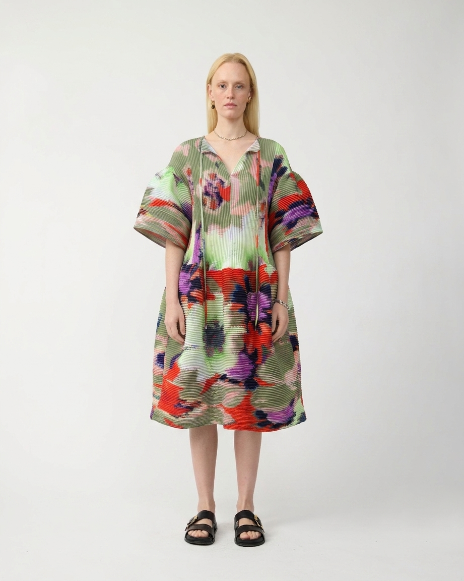 Thekla Handpleated Dress in Gundula