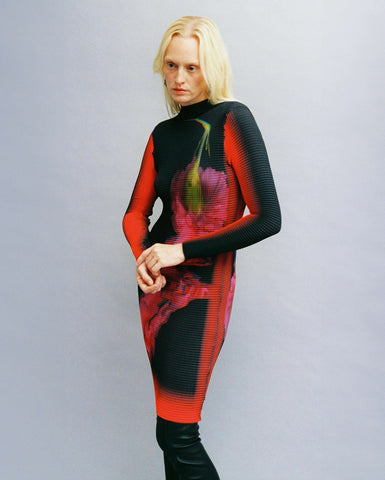 Ella Cross Pleated Dress in Paige