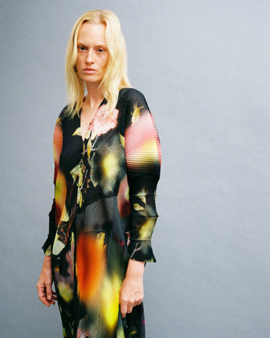 Sue Handpleated Kaftan in Edward