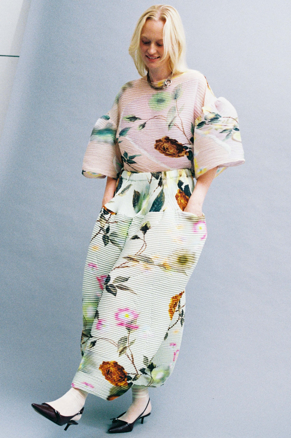 Kenza Handpleated Skirt in Edward