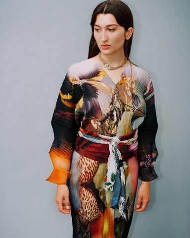 Sue Handpleated Kaftan in Nola