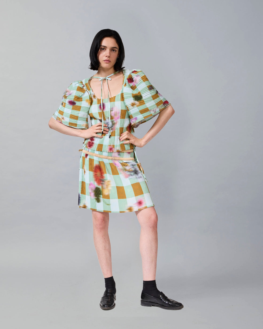 Karlotta Handpleated Top in Sven