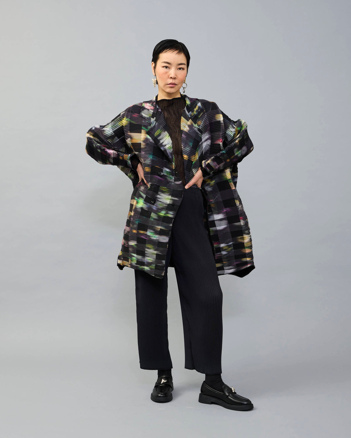Johan Pleated Coat in Mayu