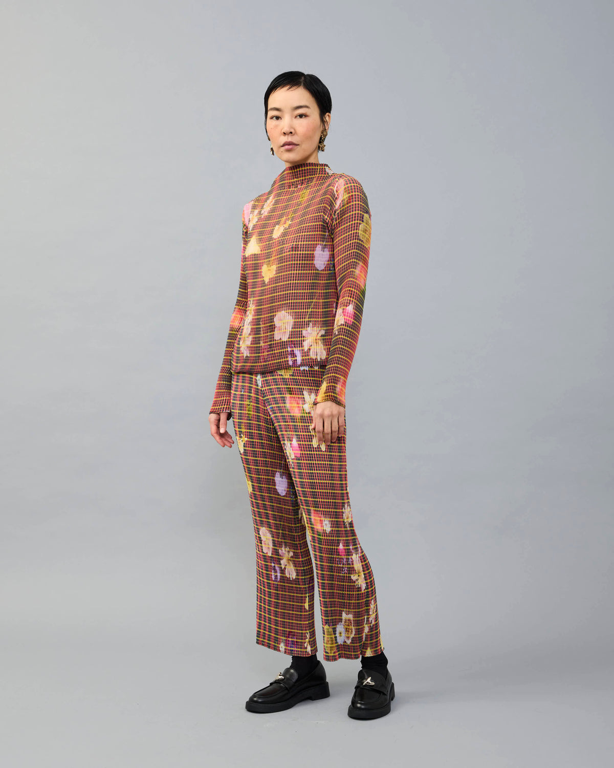 Lee Pleated Top in dark Pagel