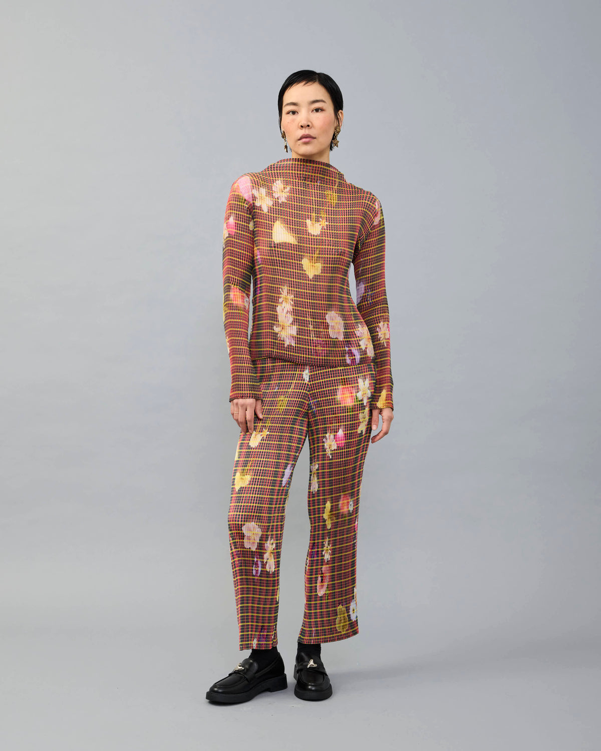 Lee Pleated Top in dark Pagel