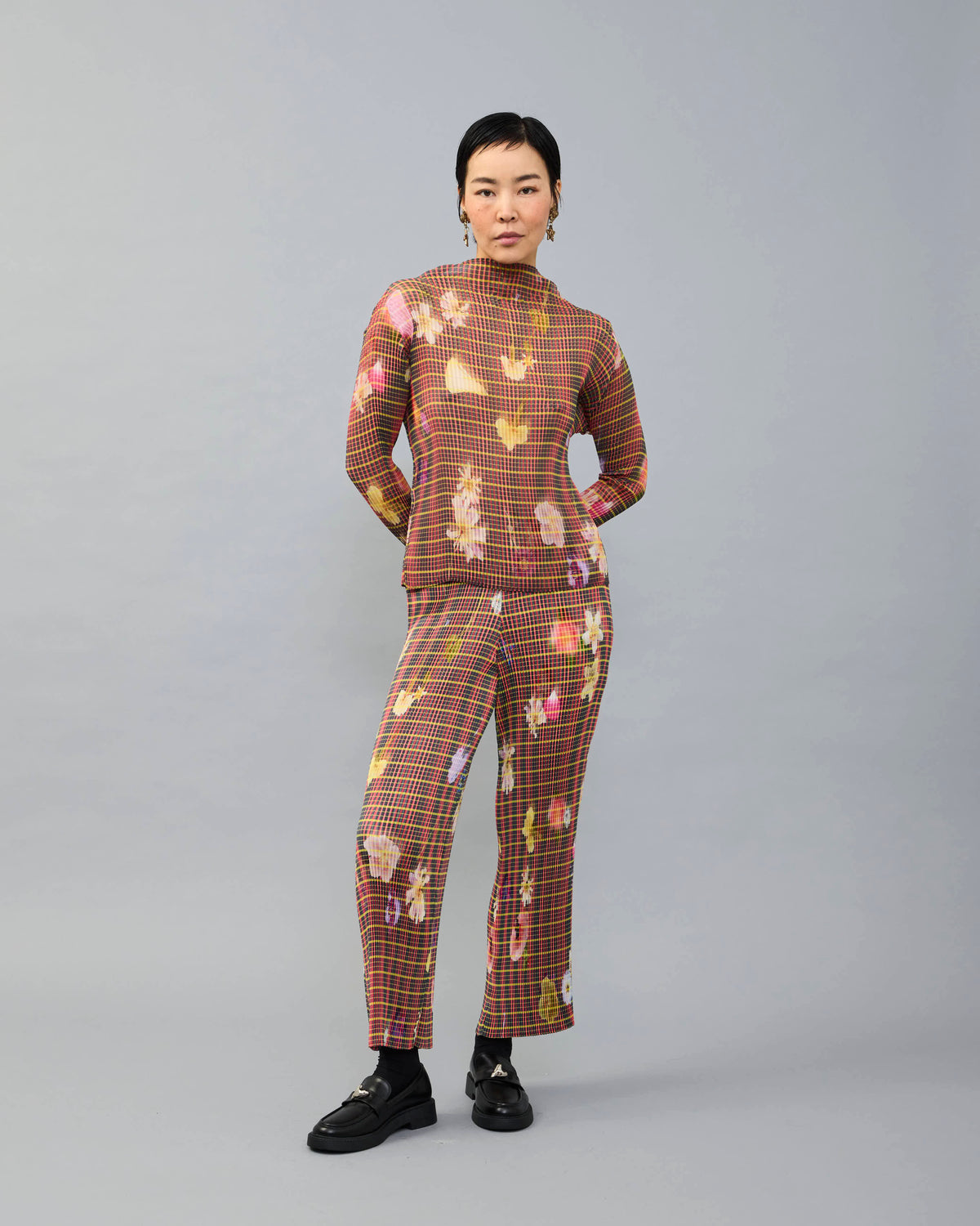 Lee Pleated Top in dark Pagel