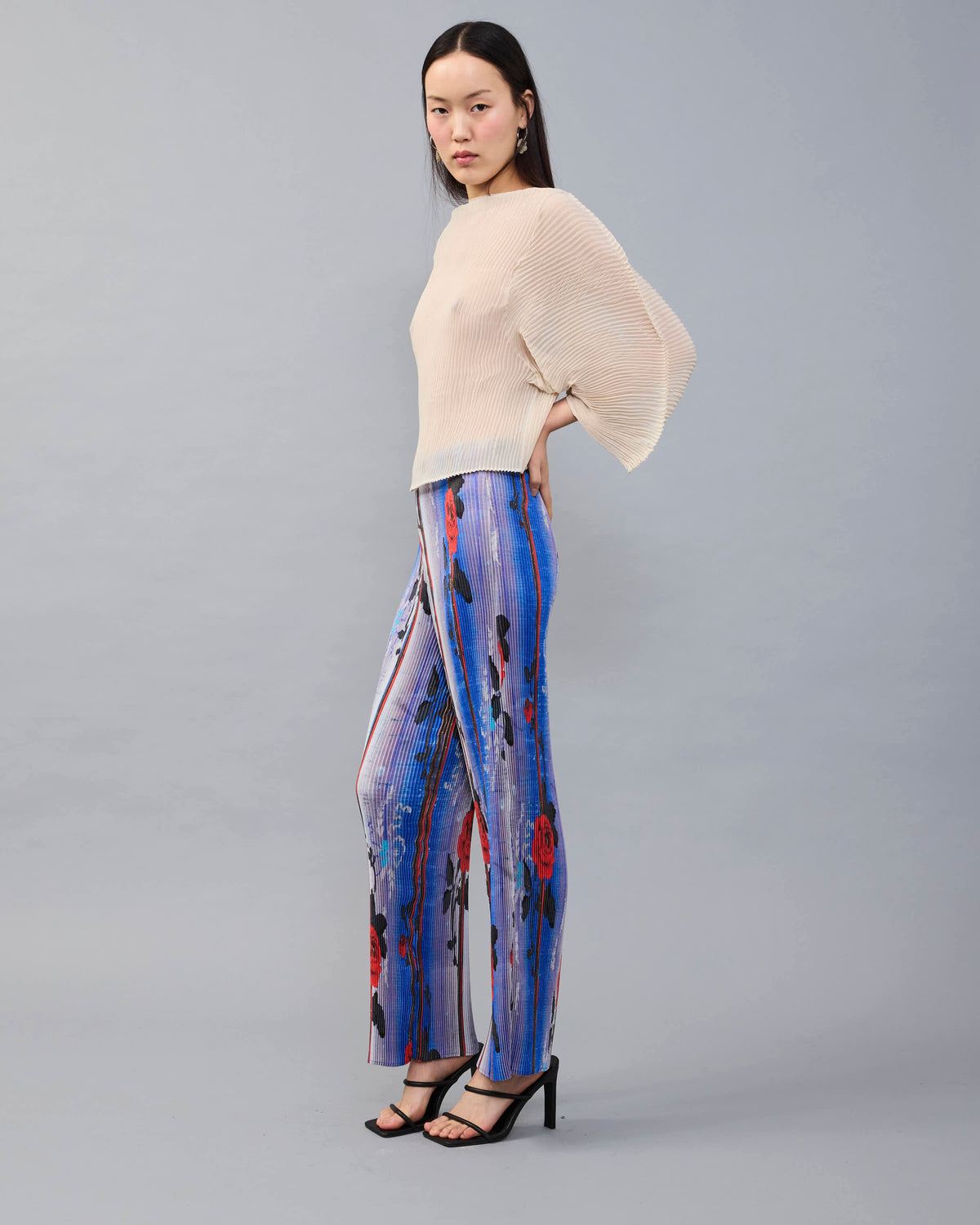 Rana Handpleated Top in Off-White