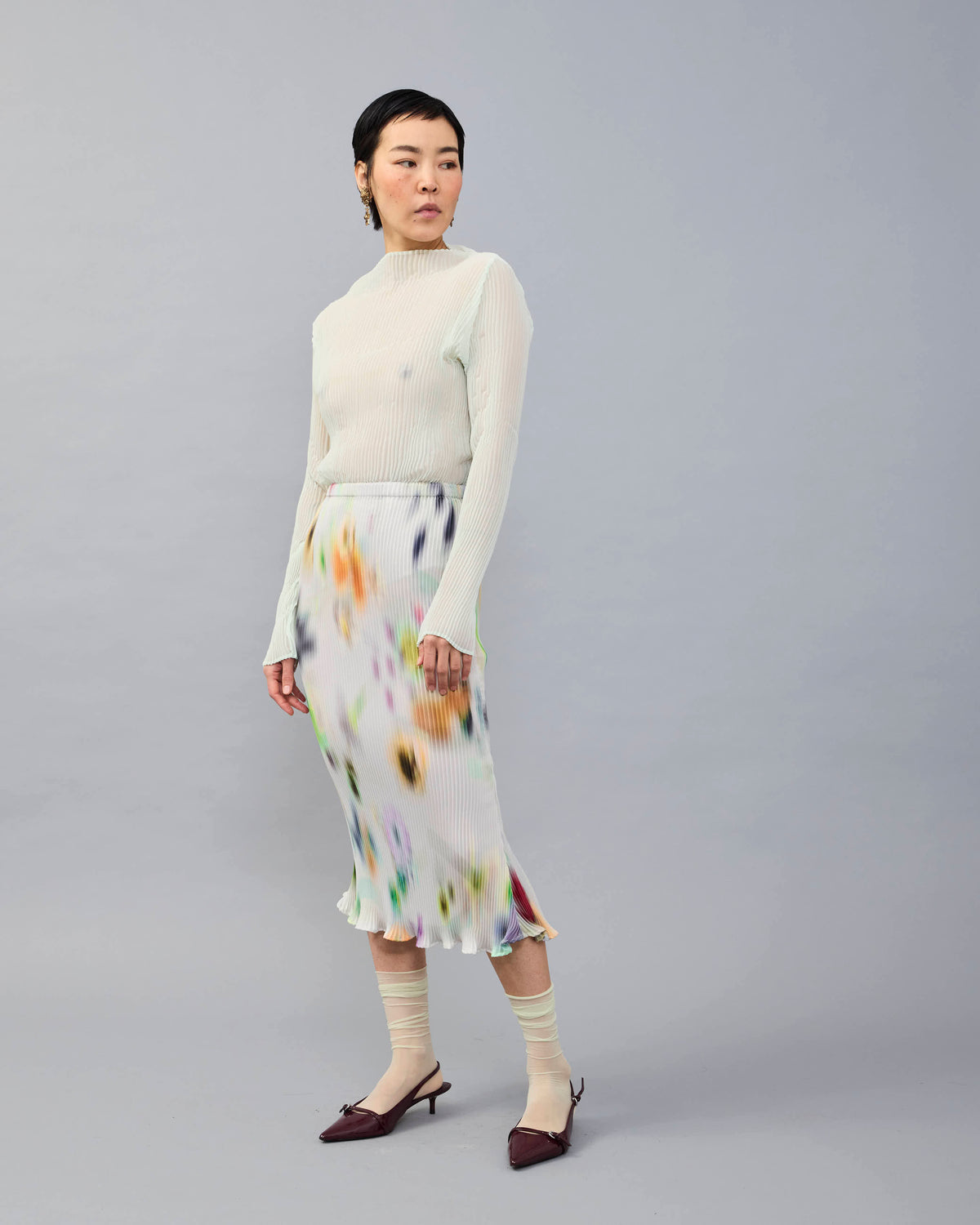 Milla Pleated Skirt in light Mayu