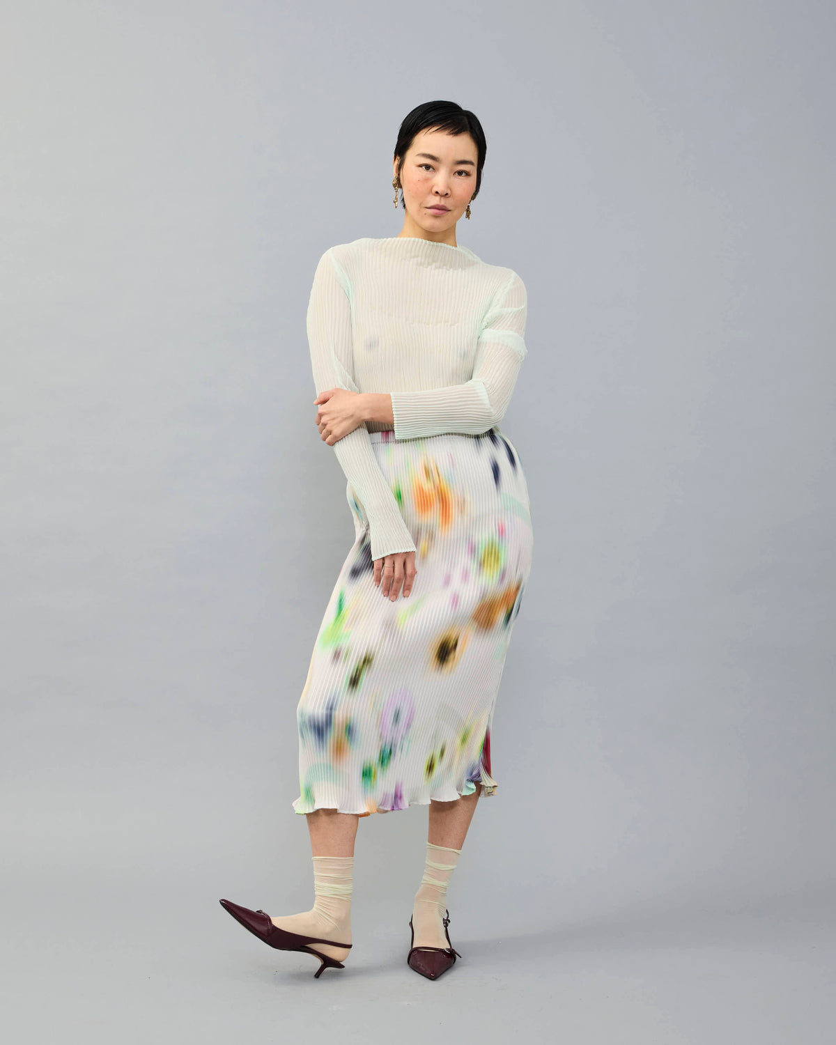 Milla Pleated Skirt in light Mayu