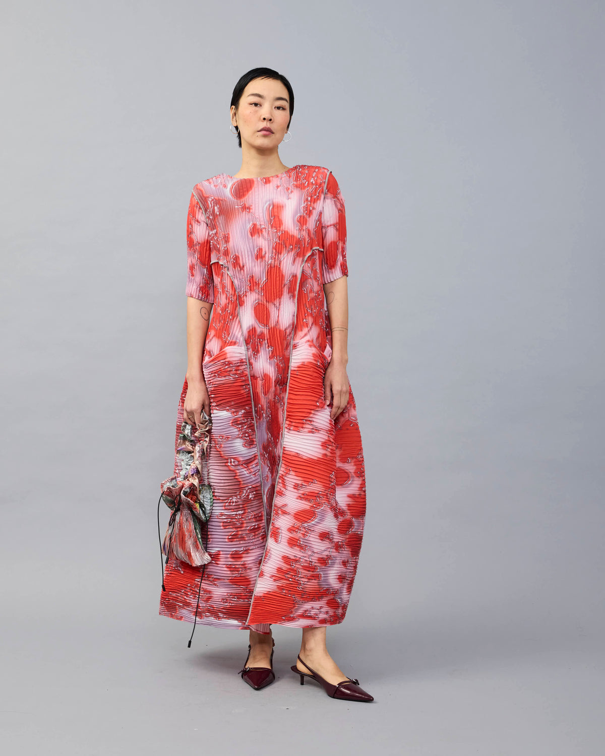 Uma Handpleated Dress in Vola