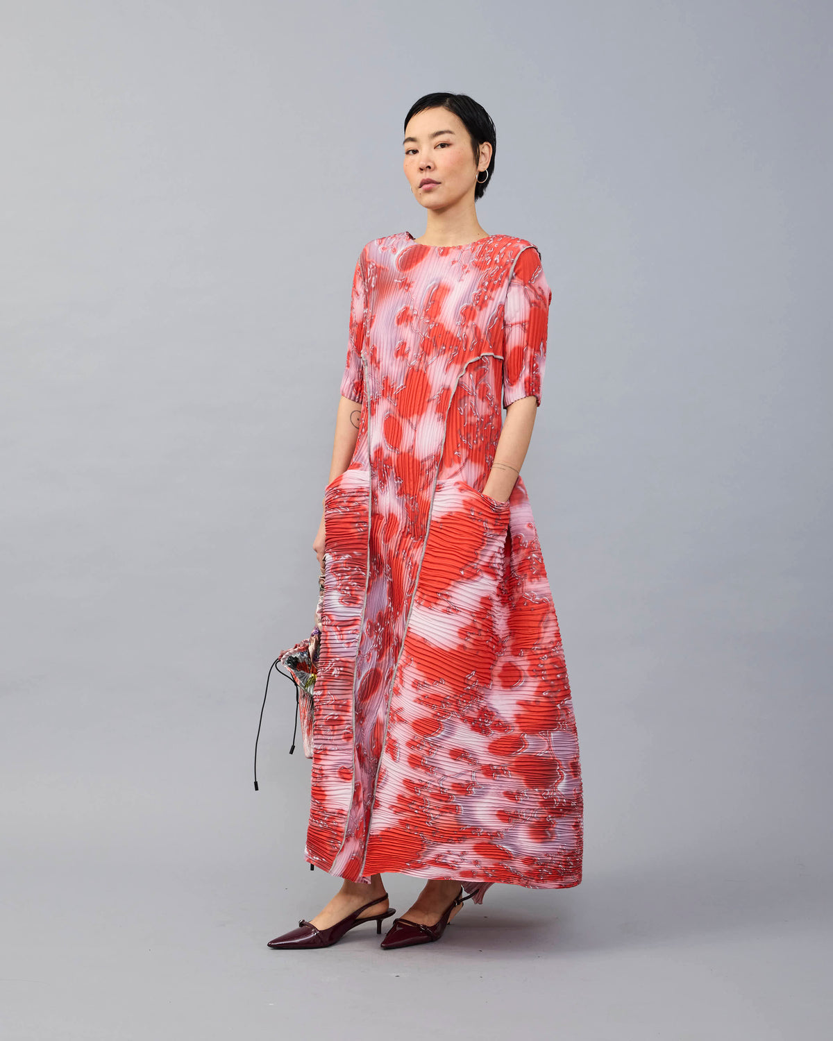 Uma Handpleated Dress in Vola