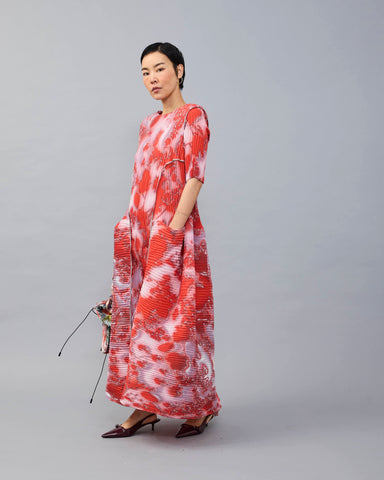 Uma Handpleated Dress in Vola
