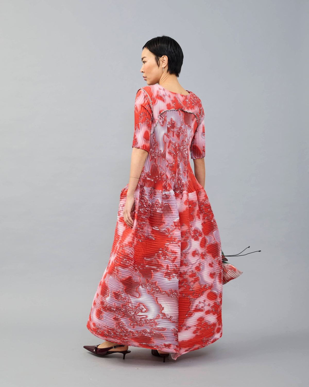 Uma Handpleated Dress in Vola