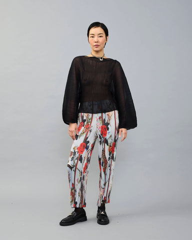 Rana Handpleated Top in Black