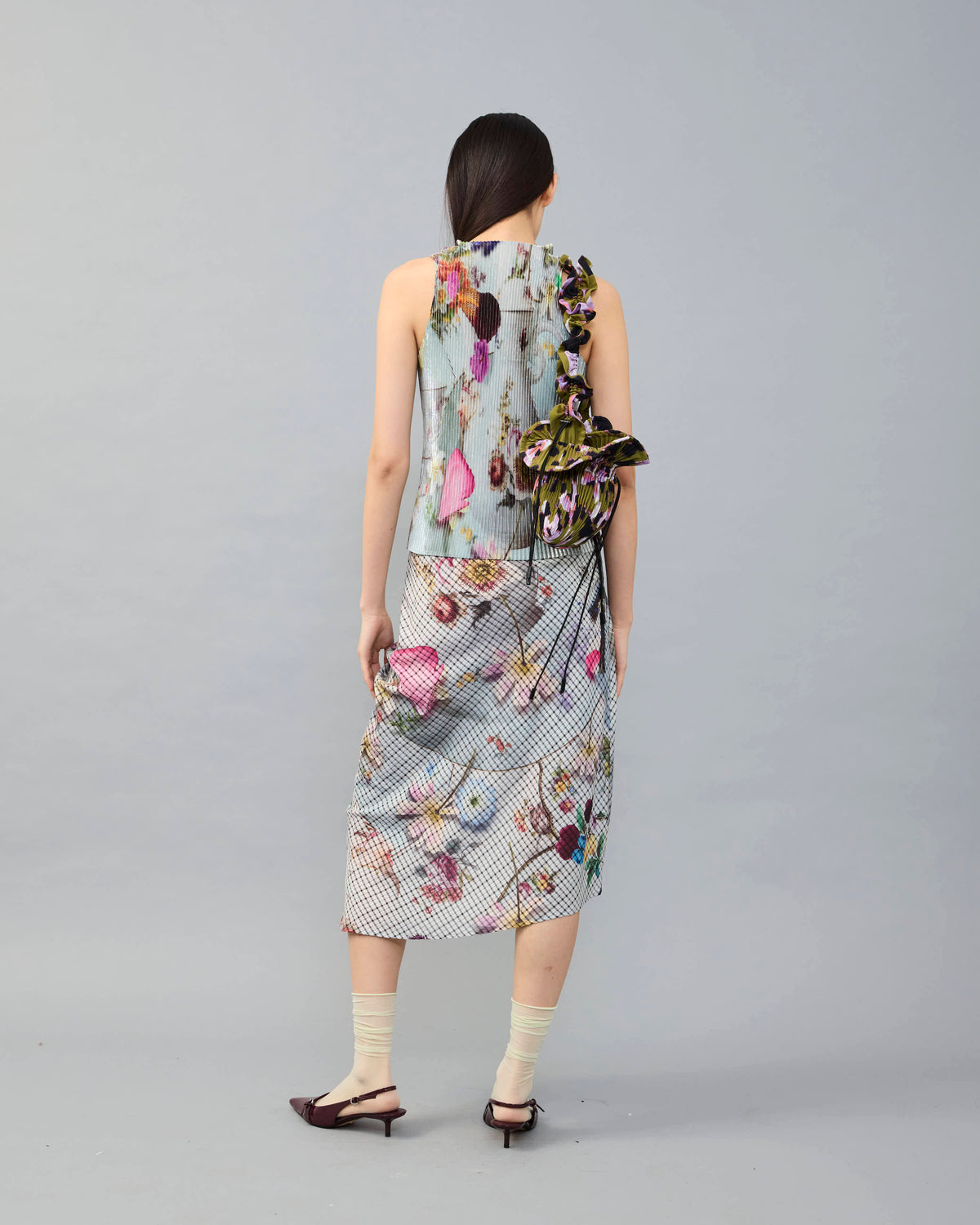 Kurt Pleated Top in Metallic Maria