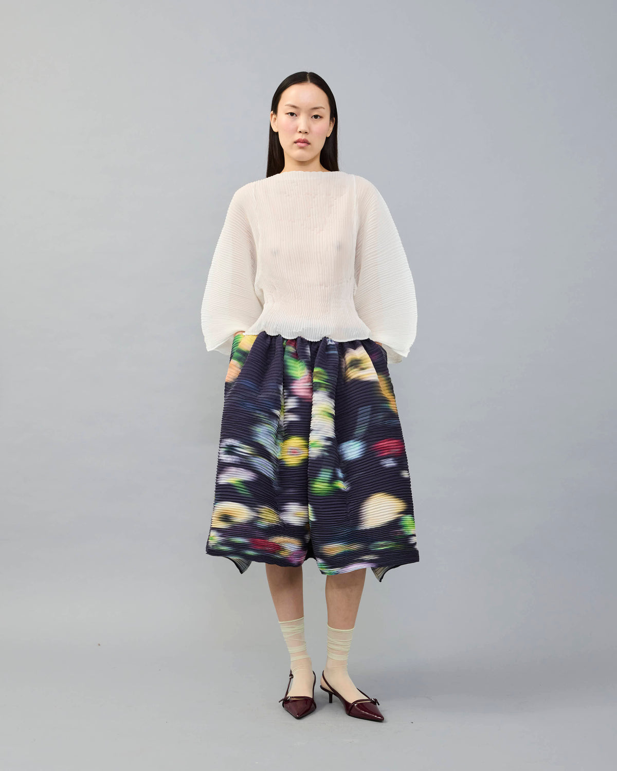 Sumia Handpleated Skirt in Mayu