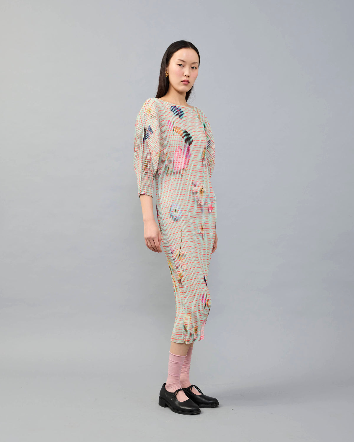 Leila Pleated Dress in Pagel