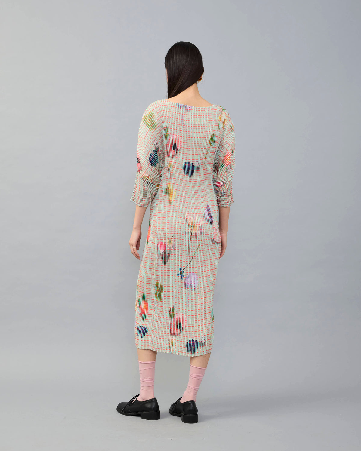 Leila Pleated Dress in Pagel