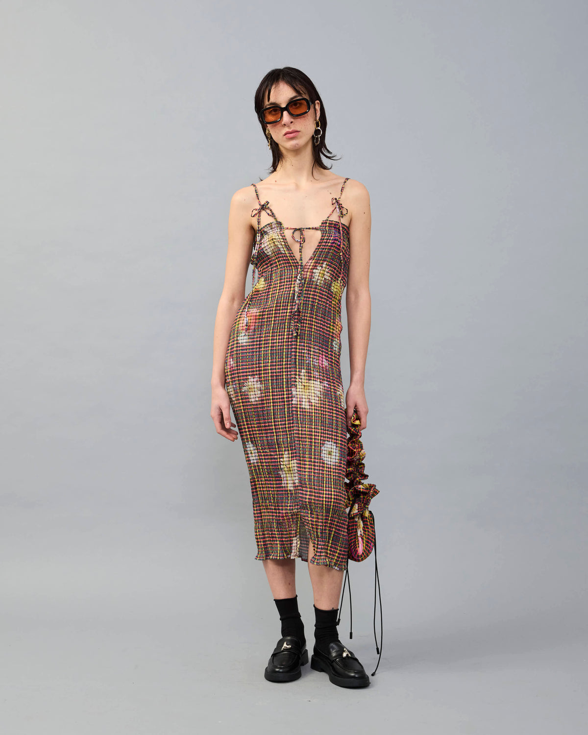 Paskal Crush Pleated Dress in Pagel