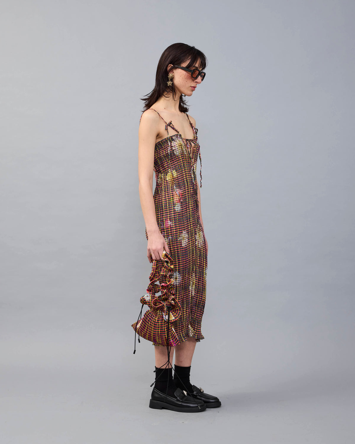 Paskal Crush Pleated Dress in Pagel