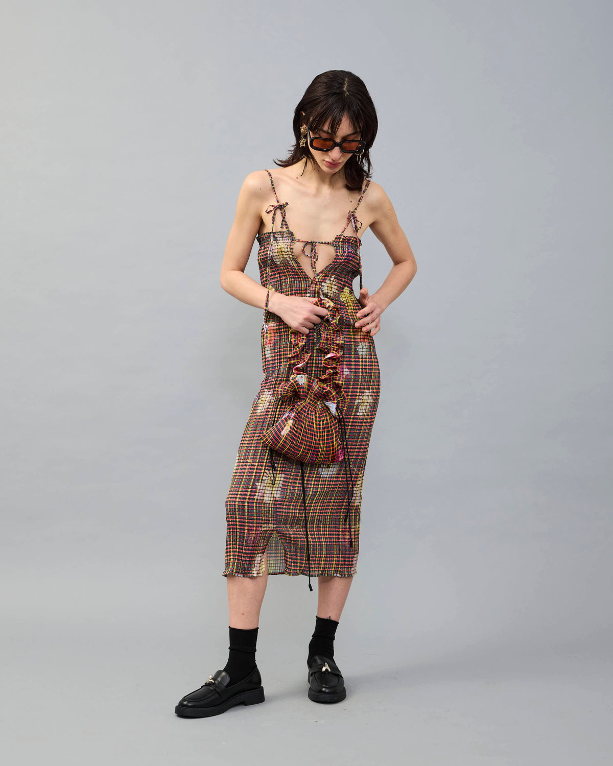 Paskal Crush Pleated Dress in Pagel