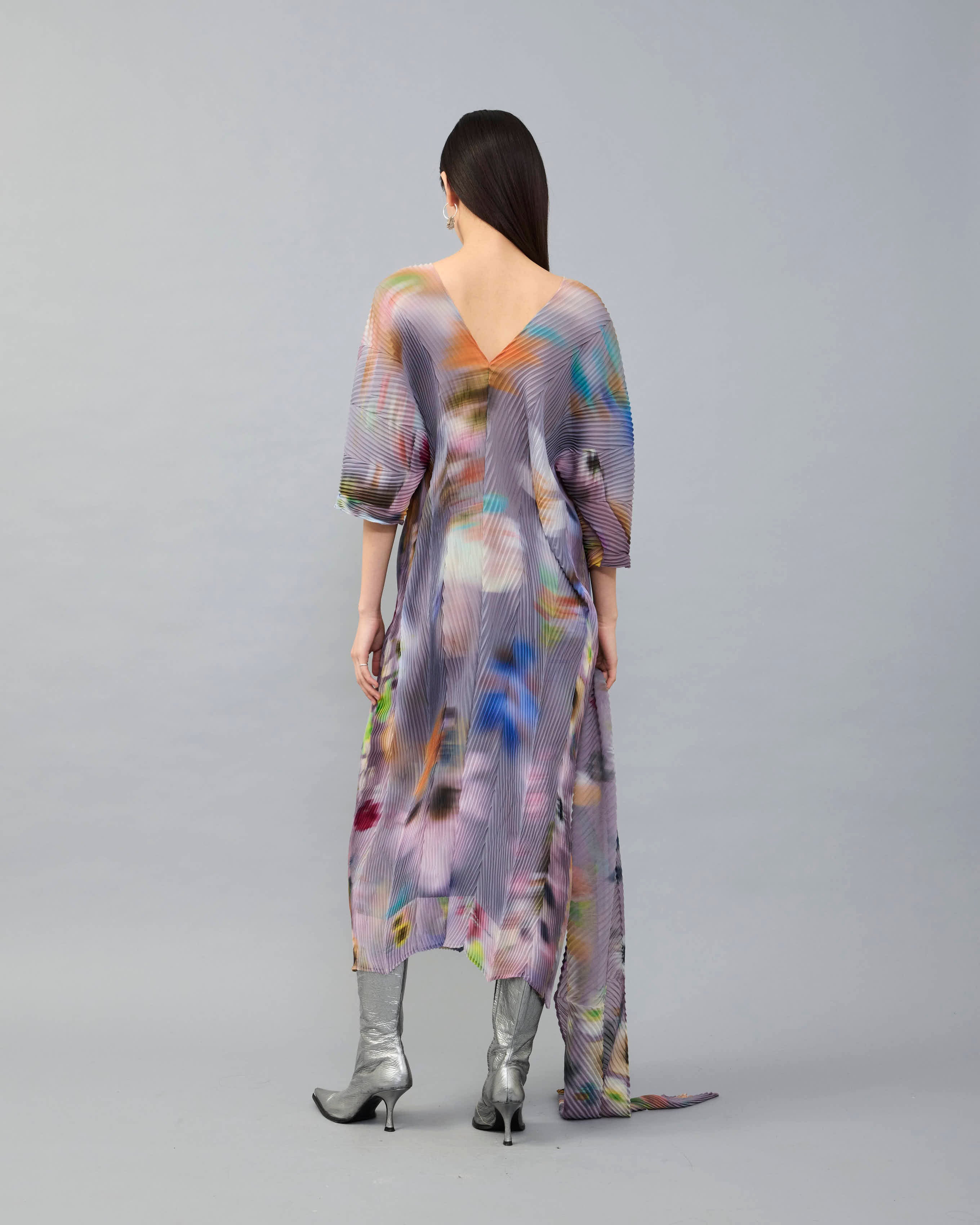 Handpleated Stacy Kaftan in Helen