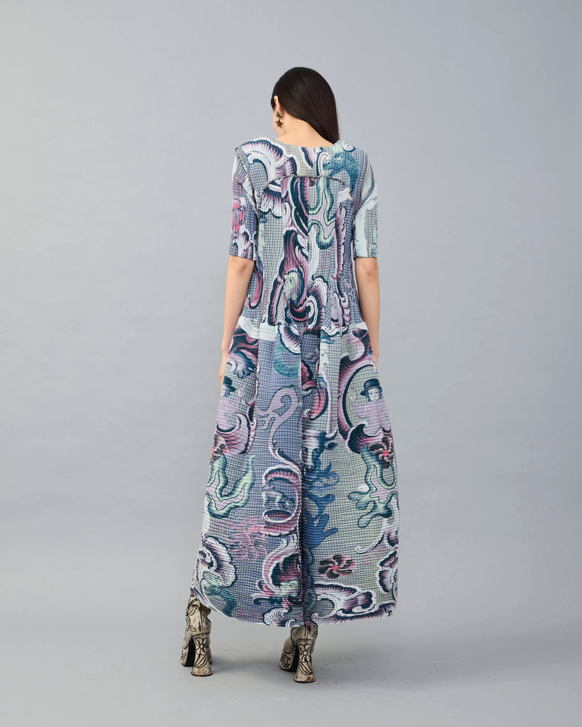 Uma Handpleated Dress in Quentin