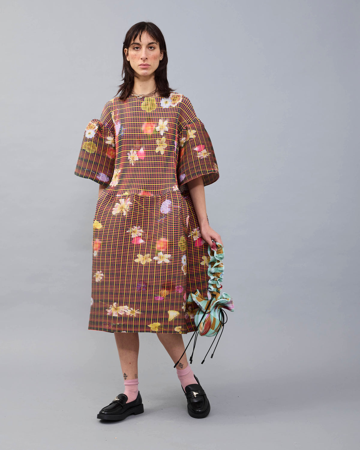 Thekla Handpleated Dress in Pagel