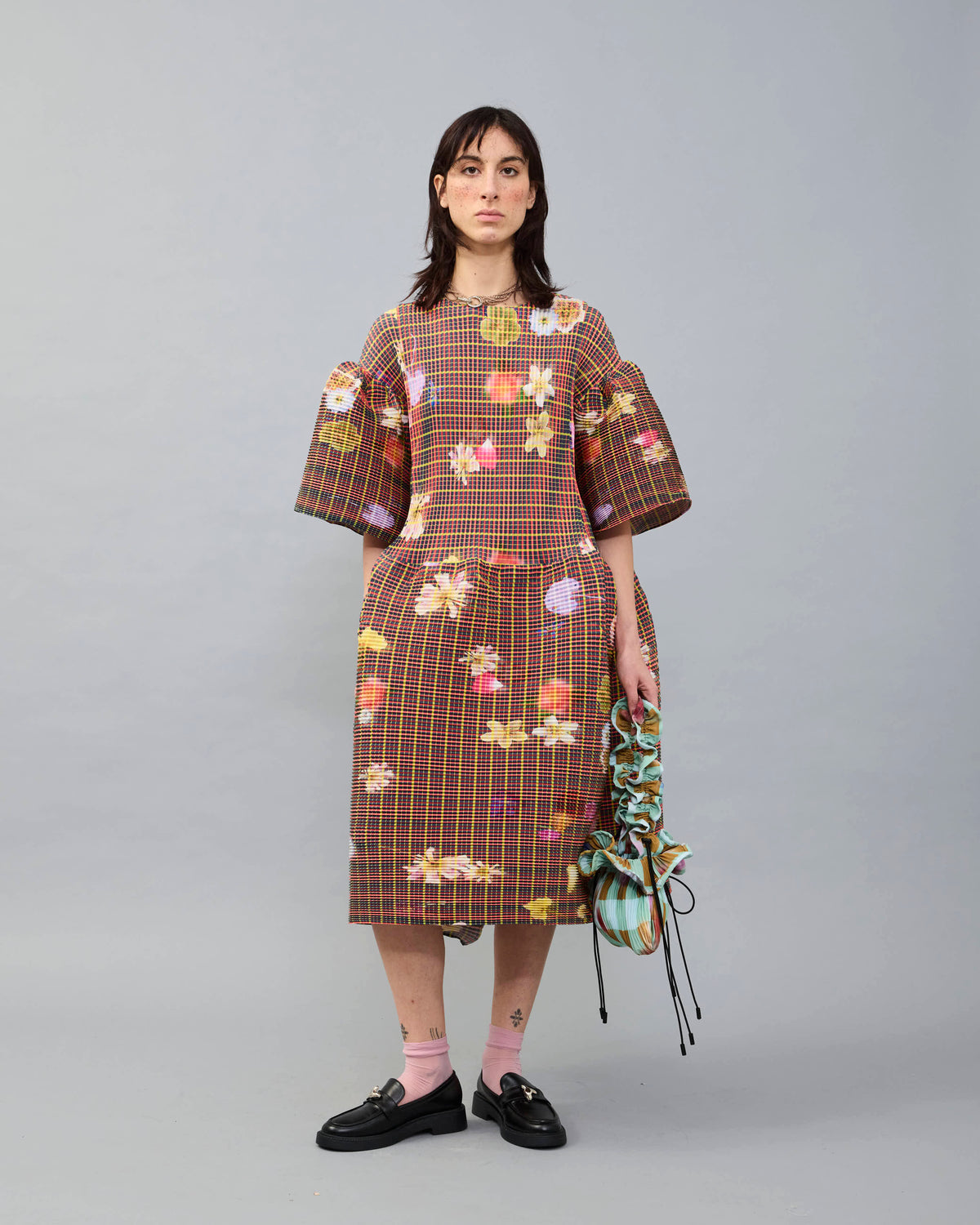 Thekla Handpleated Dress in Pagel