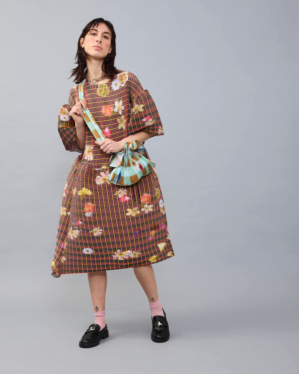 Thekla Handpleated Dress in Pagel