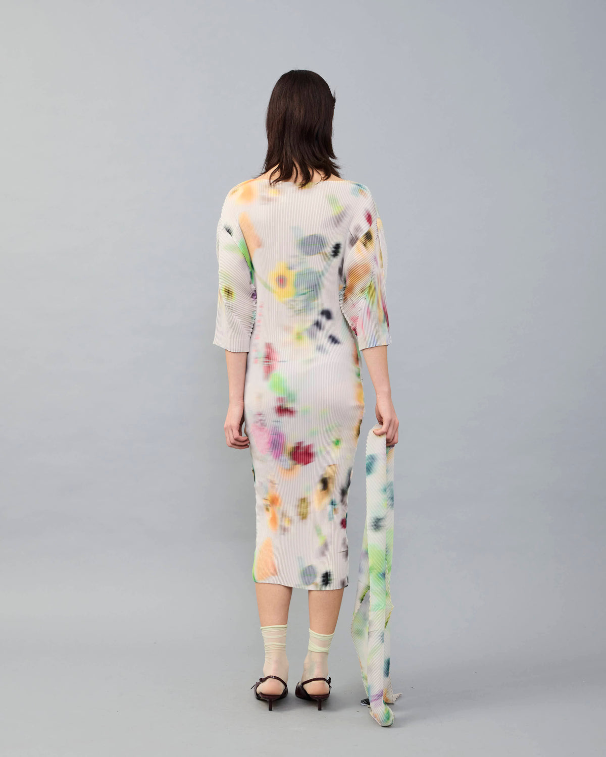 Leila Pleated Dress in light Mayu