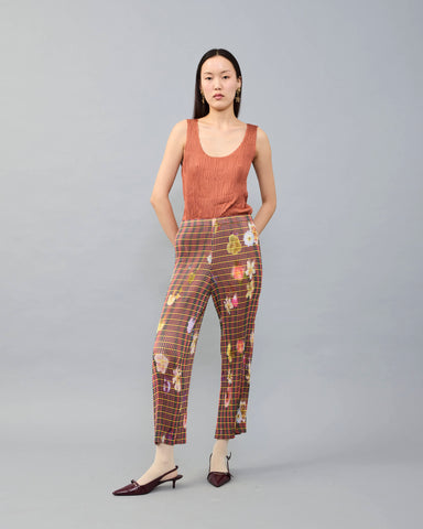 Kurt Handpleated Tanktop in Terracotta