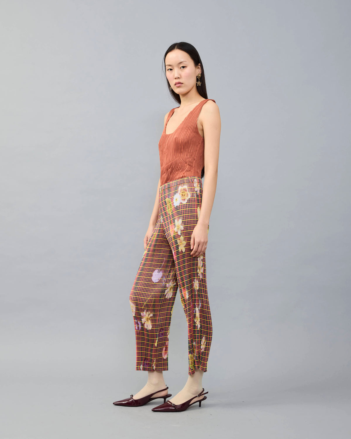Kurt Handpleated Tanktop in Terracotta