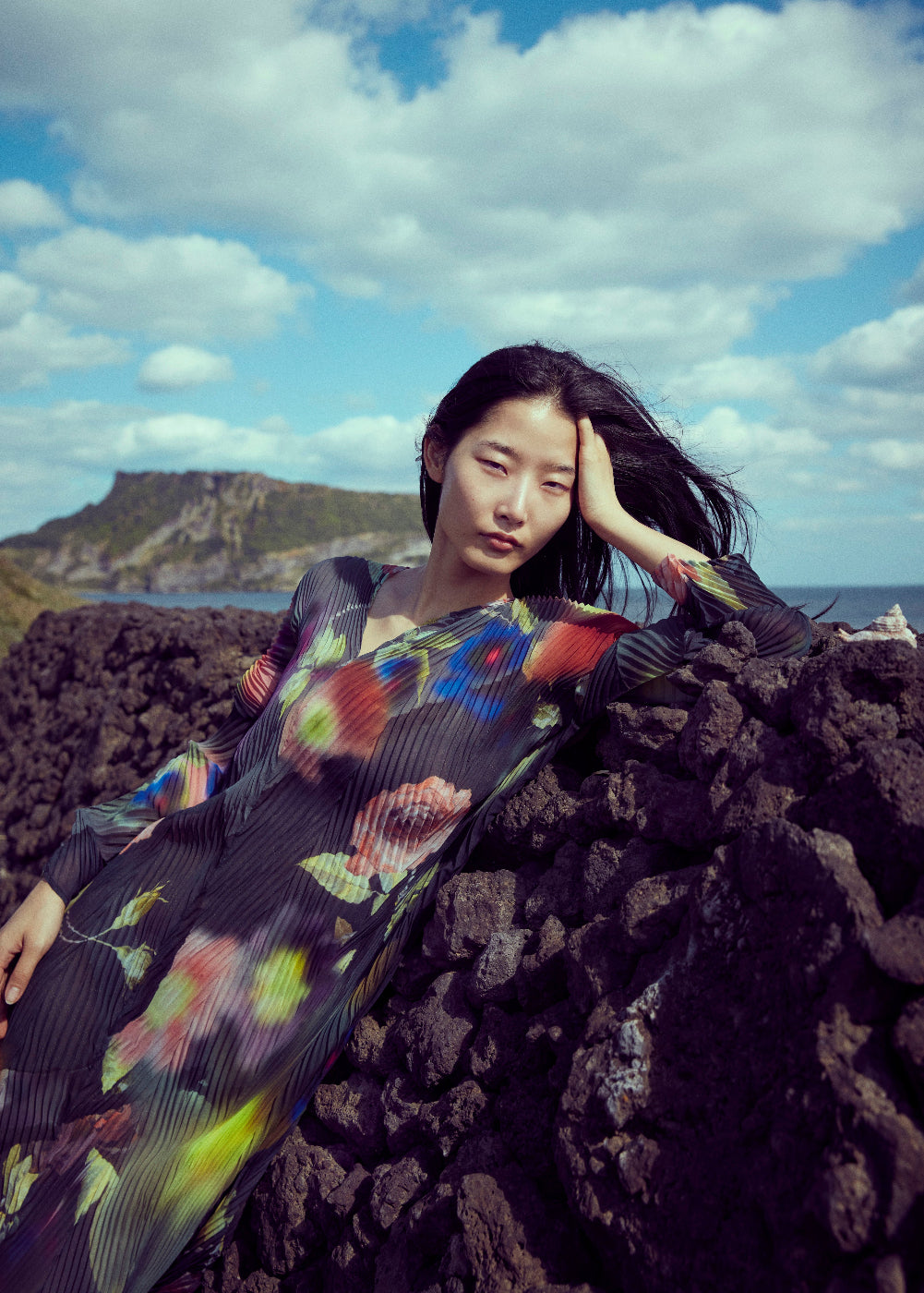 Sue Handpleated Kaftan in Edward