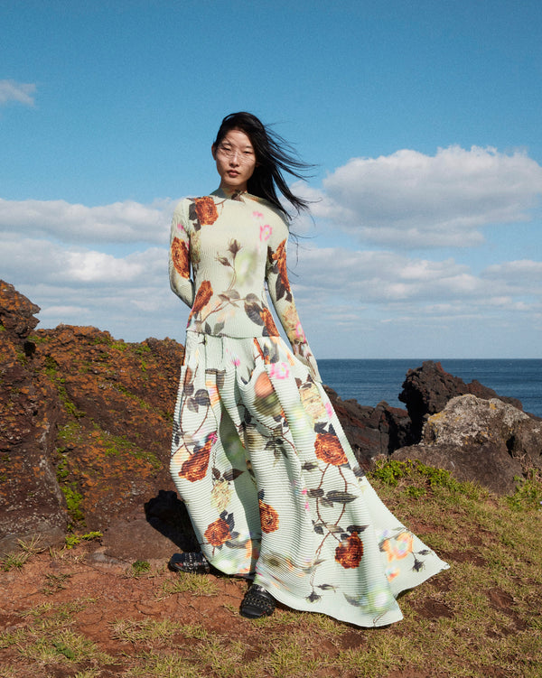 Kenza Handpleated Skirt in Edward
