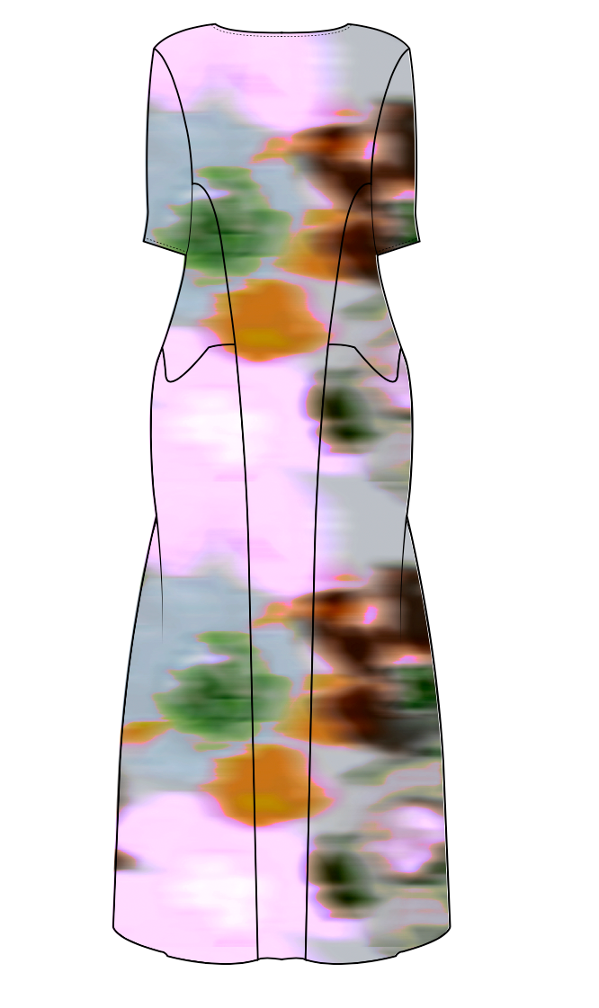 HANDPLEATED UMA DRESS IN MARIS