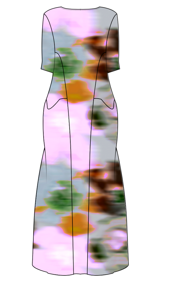 HANDPLEATED UMA DRESS IN MARIS
